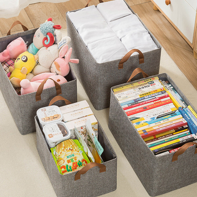 12L Foldable Storage Box Metal Frame Imitation Linen Organizer for Wardrobe Closet