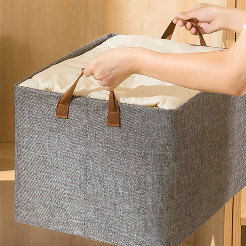 Foldable 23L Metal+Cloth Storage Box Organizer Bag for Clothes, Blankets