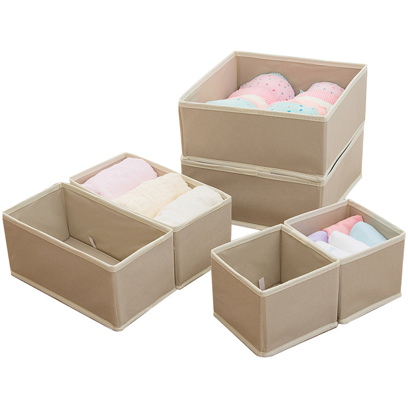 6Pcs / Set Cabinet Non-Woven Fabric Storage Box for Underwear Socks, XS+S+M