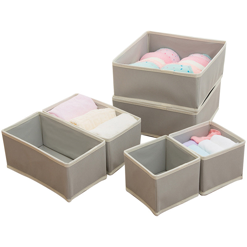 6Pcs / Set Cabinet Non-Woven Fabric Storage Box for Underwear Socks, XS+S+M