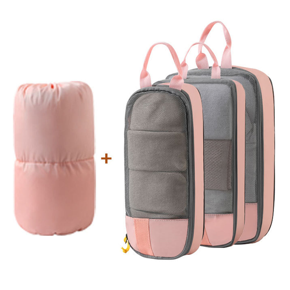 LXSN-000680 4PCS Oxford Cloth Travel Luggage Packing Cubes Compression Packing Bags