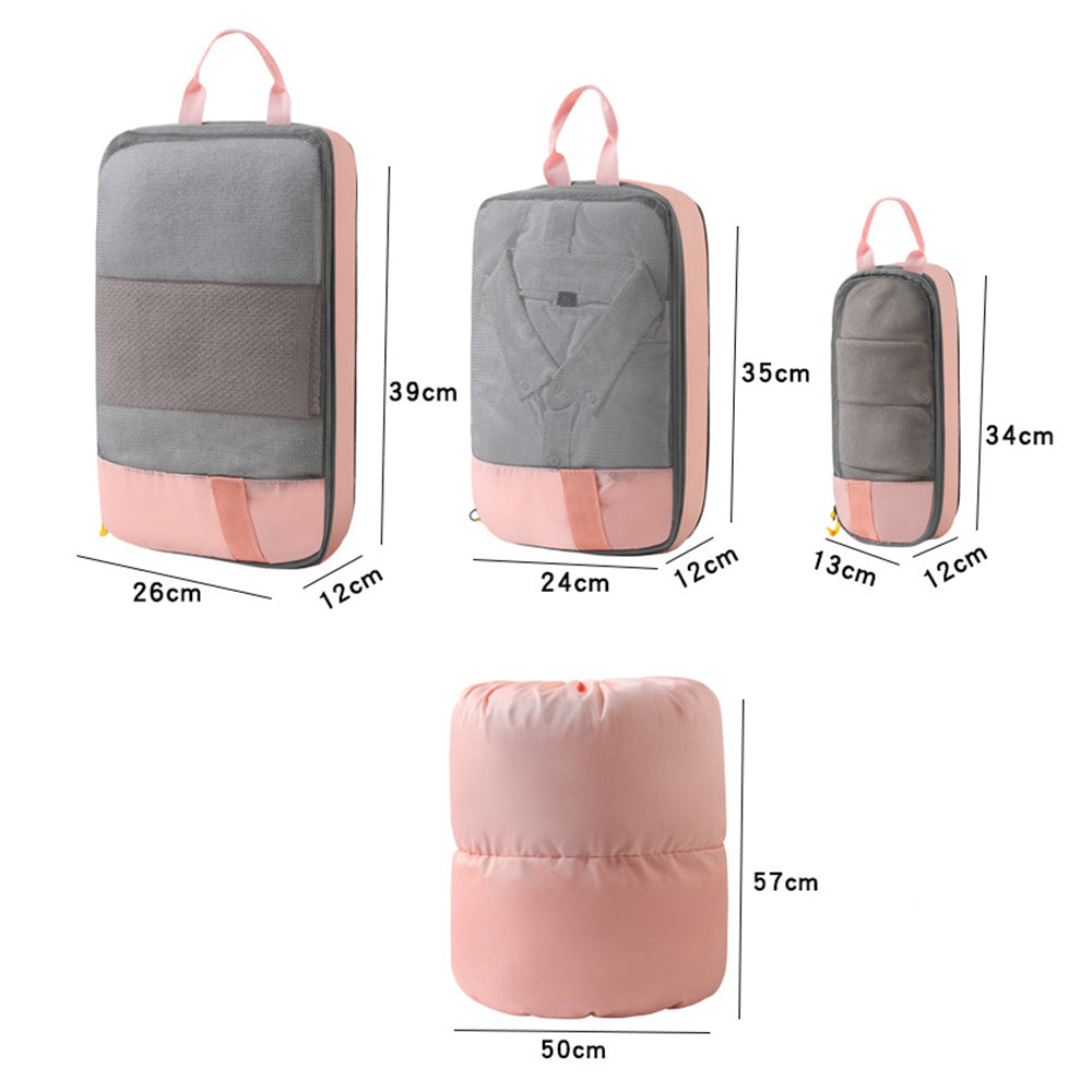 LXSN-000680 4PCS Oxford Cloth Travel Luggage Packing Cubes Compression Packing Bags