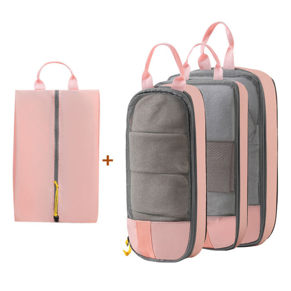LXSN-000680 4PCS Compression Packing Clothing Shoe Bag Set Oxford Cloth Storage Pouch