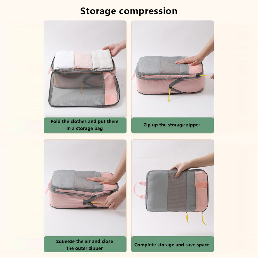 LXSN-000680 6PCS Compression Packing Pouches Set Oxford Cloth Storage Bags