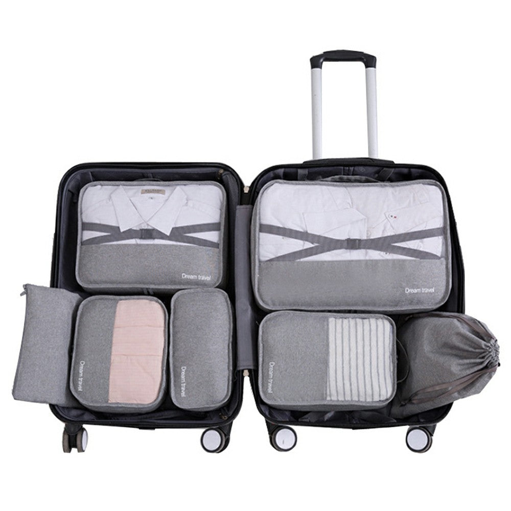 YLZ7S2017 Large Capacity Double-Layer Waterproof Cationic Travel Organizer Bag Set, 7-Piece
