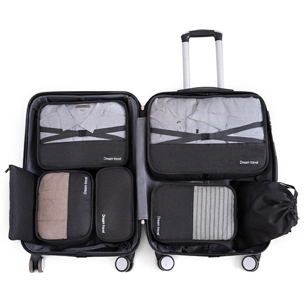 YLZ7S2017 Large Capacity Double-Layer Waterproof Cationic Travel Organizer Bag Set, 7-Piece