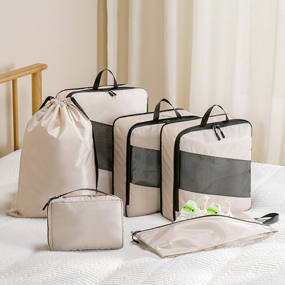 LG6S074 6-Piece Expandable Clothing Storage Bag Travel Organizer Set