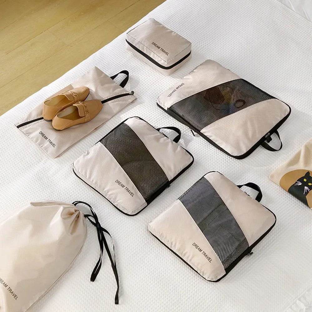 LG6S074 6-Piece Expandable Clothing Storage Bag Travel Organizer Set