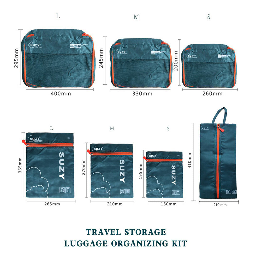 SUZY CG452 Travel Organizer Bag 7-Piece Set Clothes Storage Organizer Bag