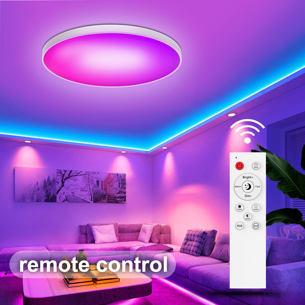 ZJ-BWCLAH-RGBWW-R12C2 LED Ceiling Light 30W Smart Night Light Lamp Voice Control for Living Bed Dining Room