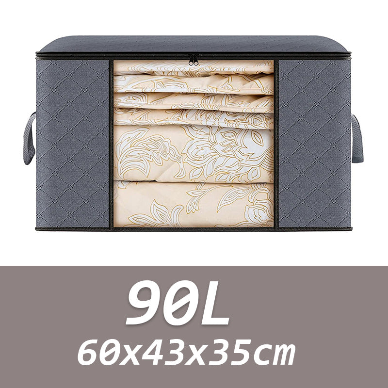 10PCS 90L 60x43x35CM Home Bedroom Non-woven Storage Bag Blanket Quilts Organizer