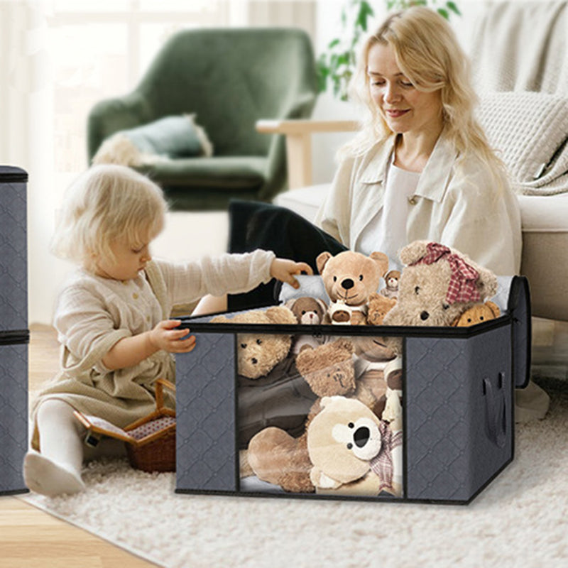 10PCS 60L 55x35x32CM Under Bed Non-woven Bag Clothes Storage Container for Blanket Quilts