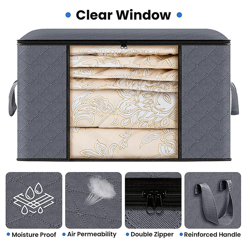 10PCS 60L 55x35x32CM Under Bed Non-woven Bag Clothes Storage Container for Blanket Quilts