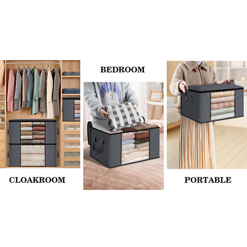 10PCS 60L 55x35x32CM Under Bed Non-woven Bag Clothes Storage Container for Blanket Quilts