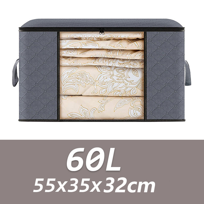 10PCS 60L 55x35x32CM Under Bed Non-woven Bag Clothes Storage Container for Blanket Quilts