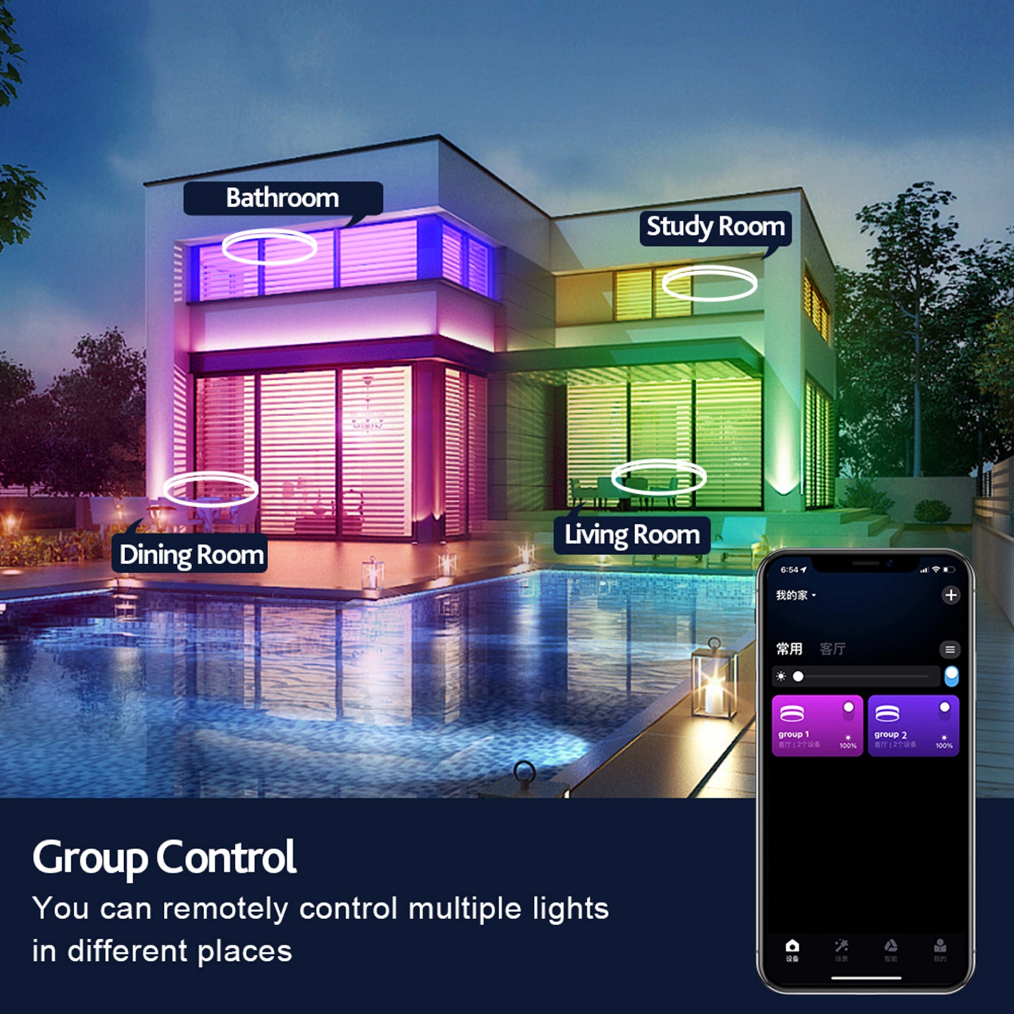 ZJ-WCLD-HC-RGB-CCT-S 30W Ultra-Thin RGBCW Ceiling Light with Smart WiFi and Bluetooth Remote Control