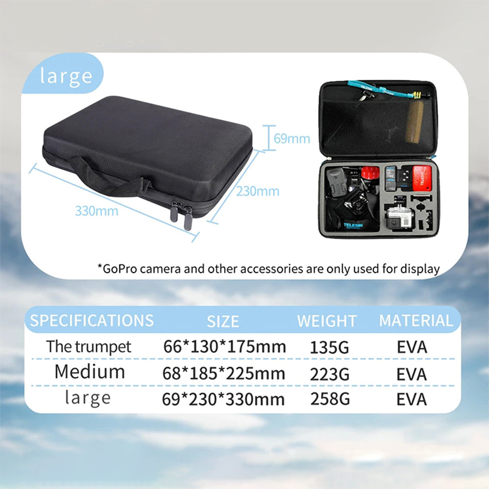 K6 Camera Storage Large Bag Sports Cameras Carrying Case for GoPro Hero SJCAM SJ4000  /  6000