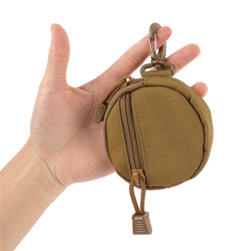 600D Oxford Cloth Zipper Wallet Waist Bag Portable Mini Coin Pouch with Keychain
