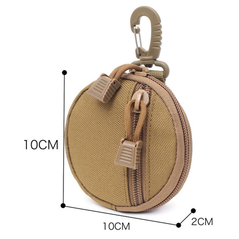 600D Oxford Cloth Zipper Wallet Waist Bag Portable Mini Coin Pouch with Keychain
