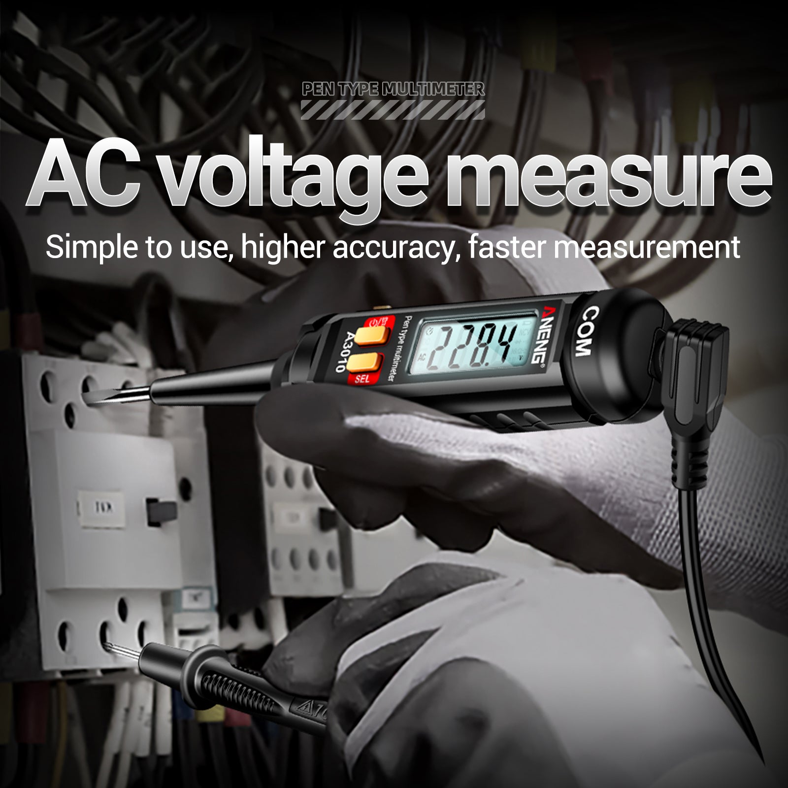 ANENG A3010 2-in-1 Digital Multimeter Test Pen Cable Breakpoint Tester DC / AC Voltage Capacitance Meter