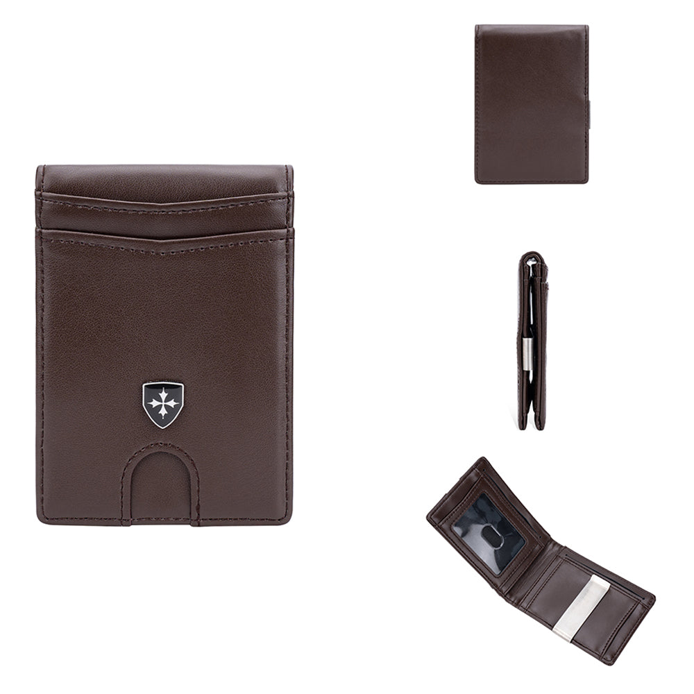 BAELLERRY K9313-K9314 Leather RFID Blocking Card Bag Card Storage Case Coin Purse