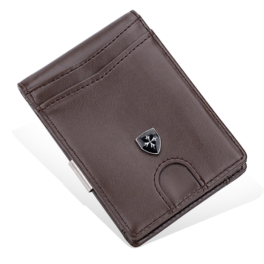 BAELLERRY K9313-K9314 Leather RFID Blocking Card Bag Card Storage Case Coin Purse
