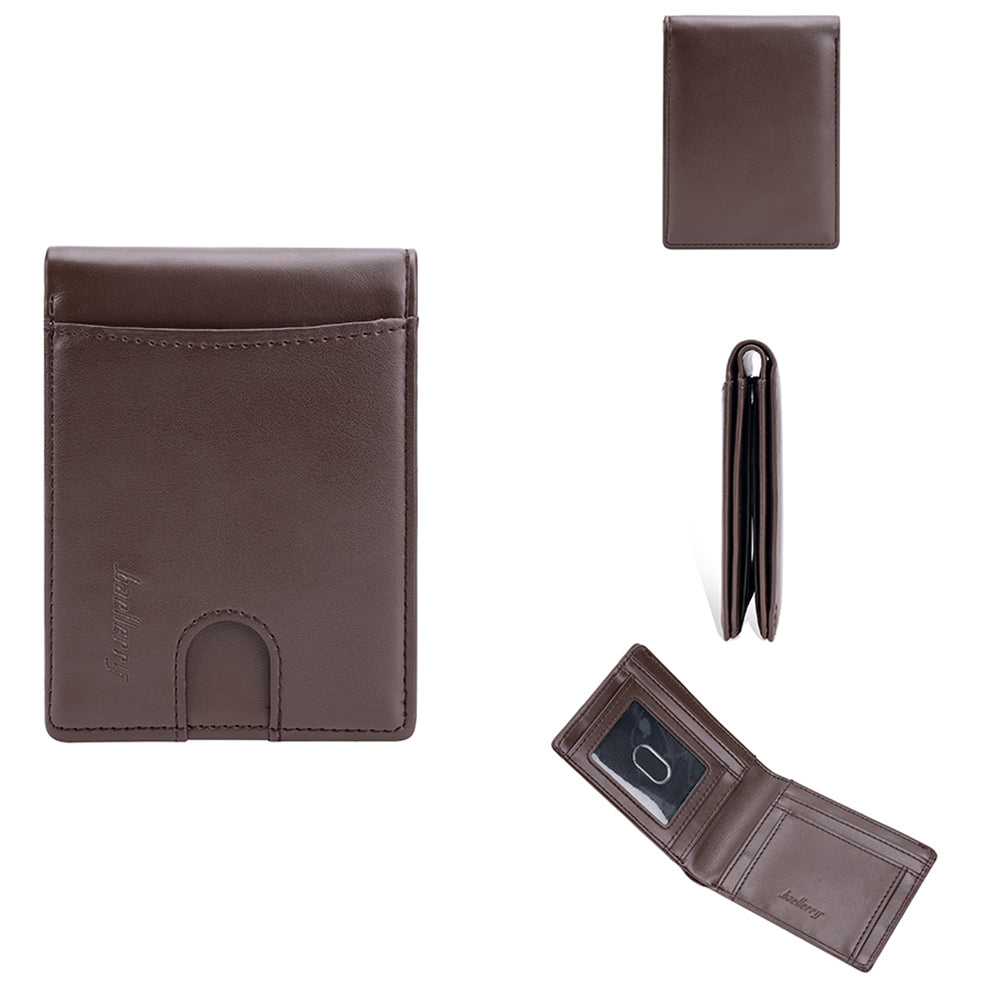 BAELLERRY K9311-K9312 RFID Blocking Bifold Leather Pocket Wallet RFID Blocking Card Bag Coin Purse