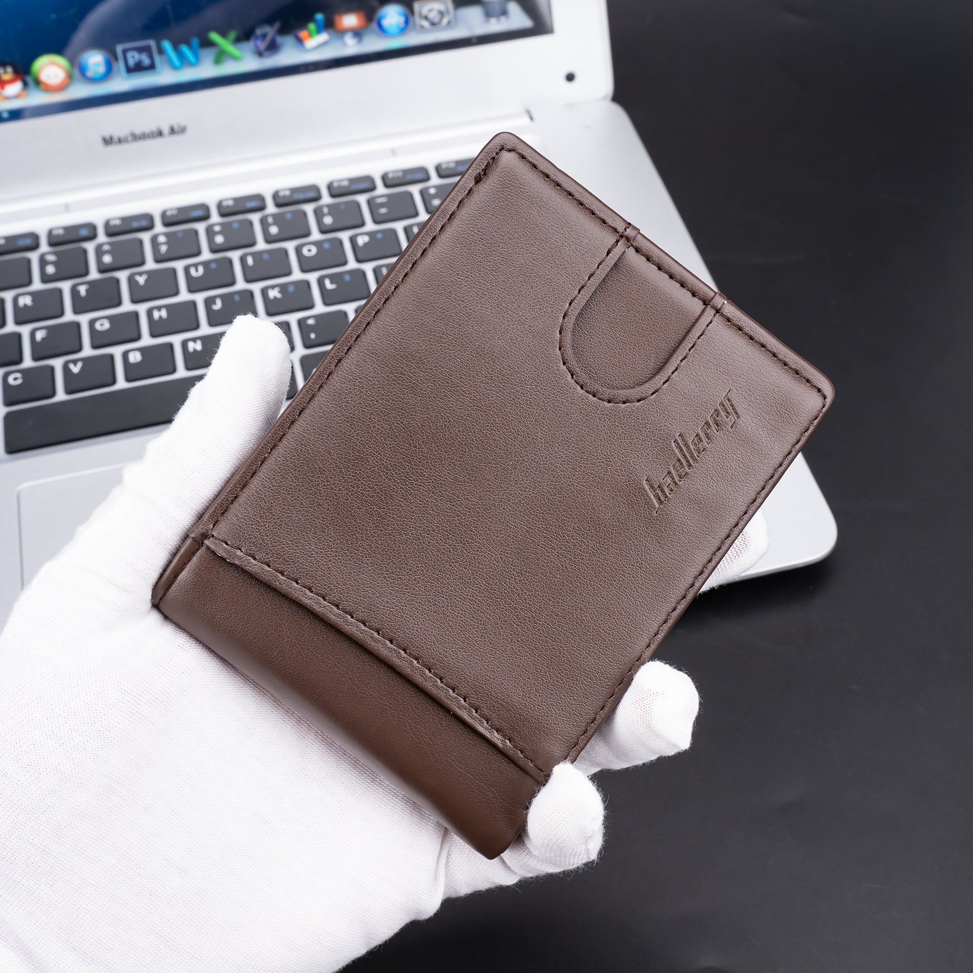 BAELLERRY K9311-K9312 RFID Blocking Bifold Leather Pocket Wallet RFID Blocking Card Bag Coin Purse