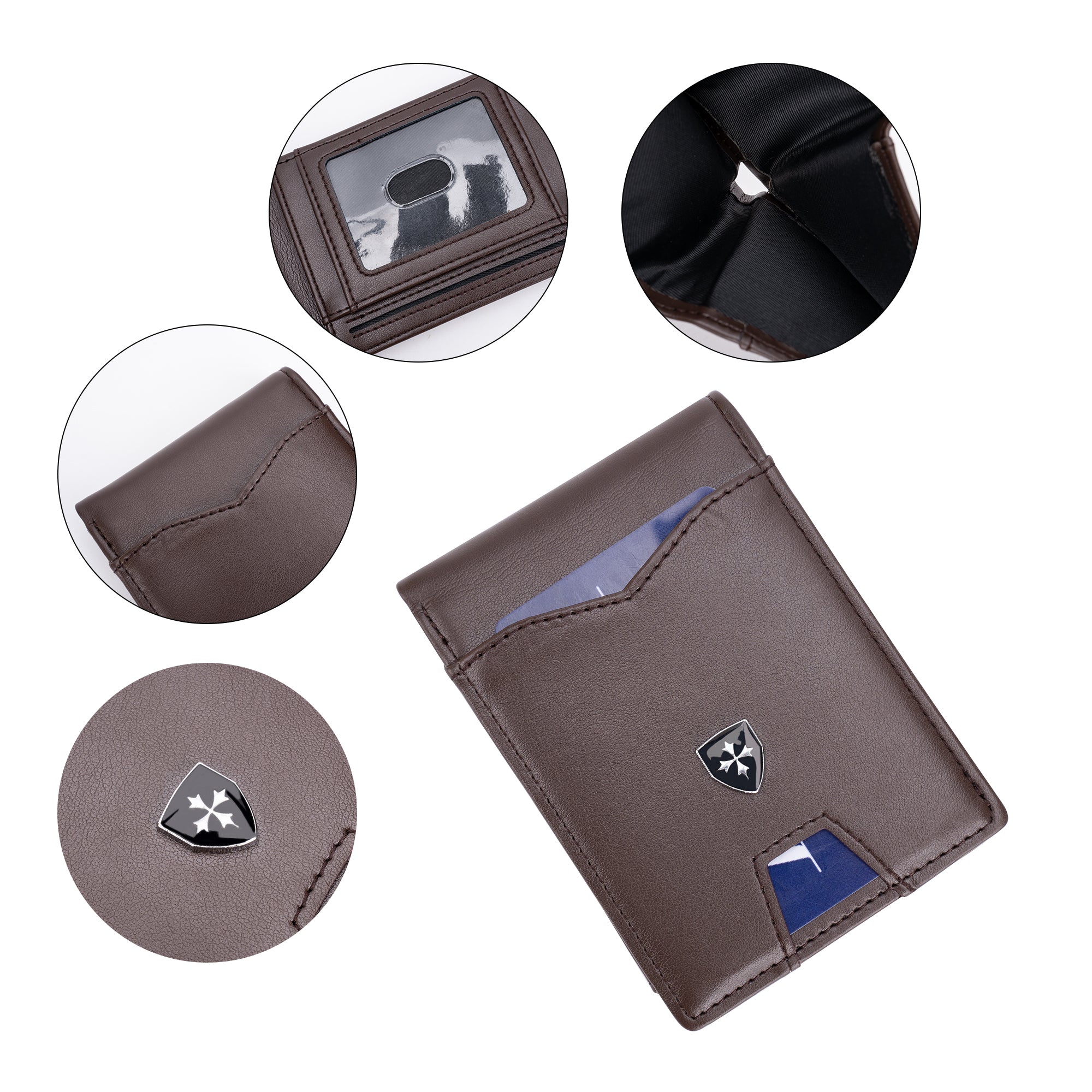 BAELLERRY K9315-K9316 Leather Wallet RFID Blocking Credit Card Holder Multi Card Case