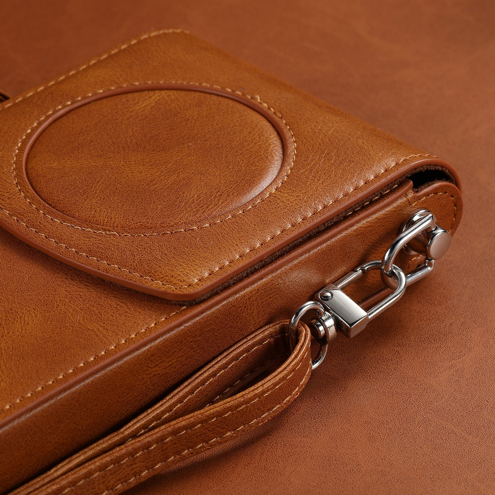 For Apple Vision Pro Battery Protection Organizer Case PU Leather Shoulder Bag