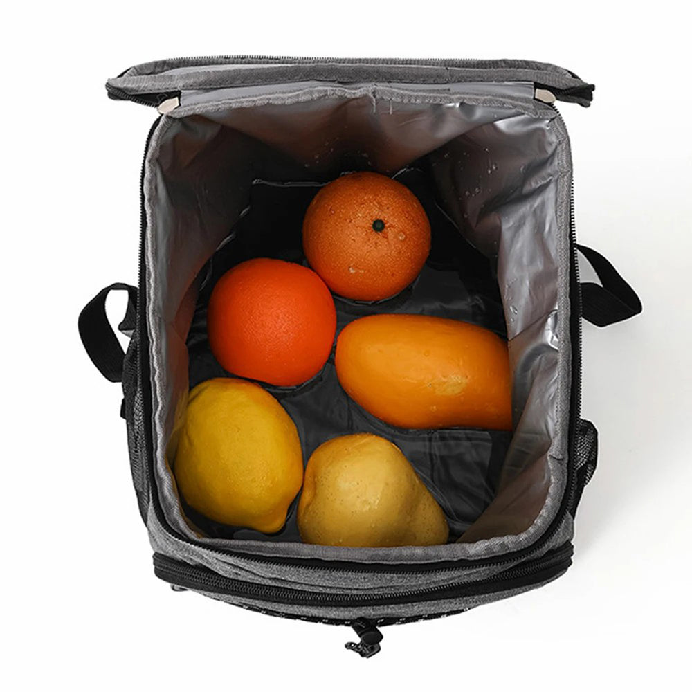 8088 Large Oxford Cloth Picnic Backpack Thermal Lunch Box Storage Bag