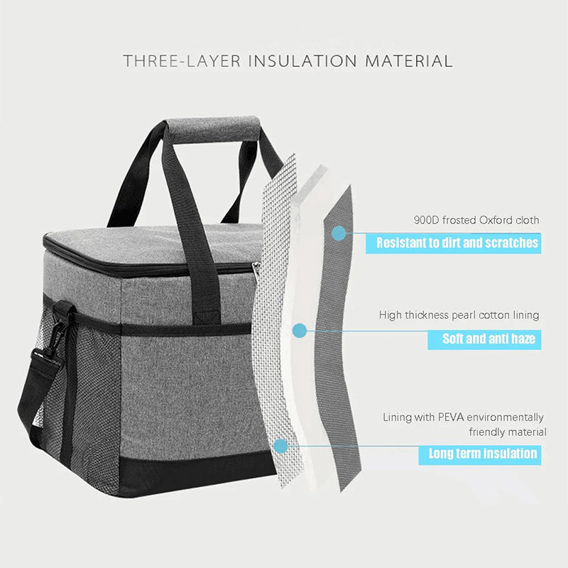 WEYOUNG B-805 33L Insulation Tote Bag 900D Cationic Cloth Car Picnic Crossbody Cooler Bag