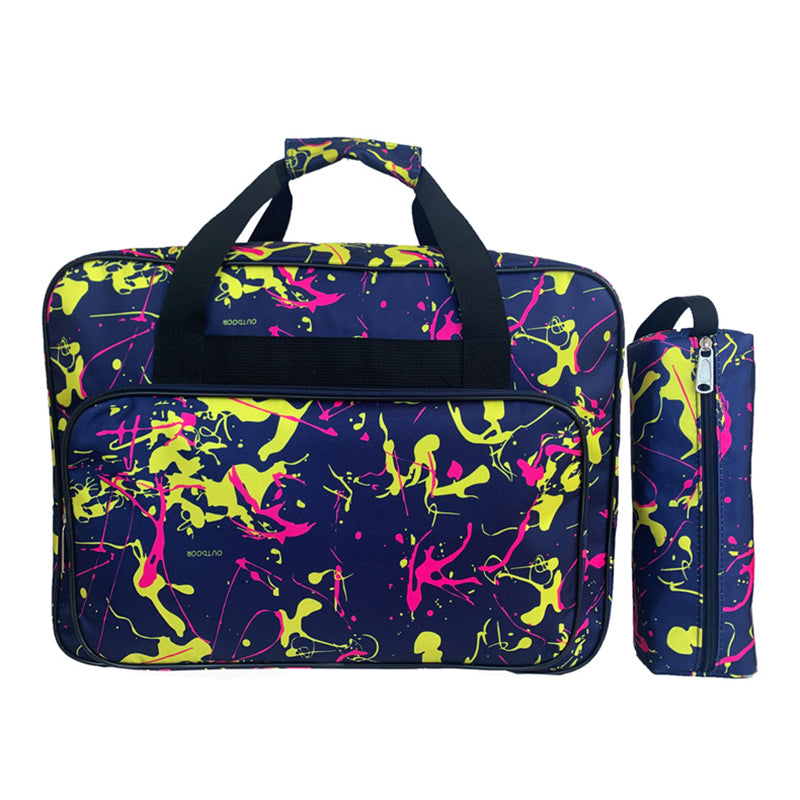 Sports Duffel Bag Large Capacity Nylon Travel Weekend Bag Handbag with Pencil Pouch