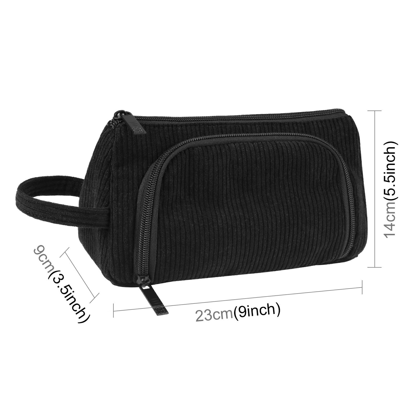 HAWEEL Corduroy Cosmetics Bag Travel Organizer Toiletry Bag for Makeup, Lotion, Pen