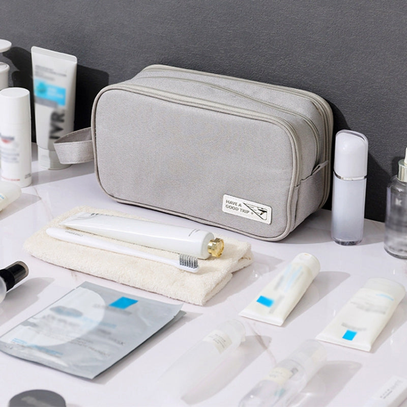 Handheld Wet and Dry Separation Travel Toiletry Bag Polyester Portable Cosmetic Bag
