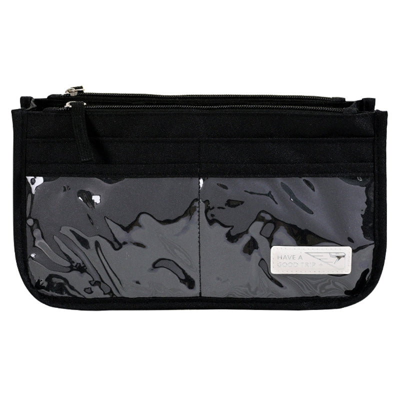 Handheld Makeup Bag Polyester Travel Wash Bag Pouch with Multiple Compartments