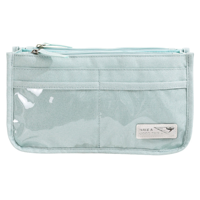 Handheld Makeup Bag Polyester Travel Wash Bag Pouch with Multiple Compartments