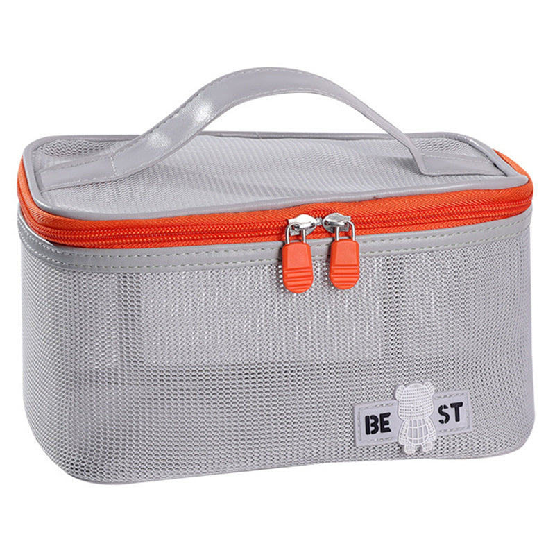Portable Toiletry Bag Mesh Large Capacity Breathable Cosmetic Storage Bag