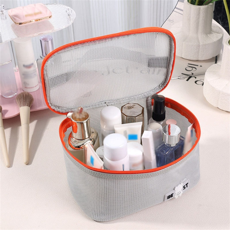 Portable Toiletry Bag Mesh Large Capacity Breathable Cosmetic Storage Bag