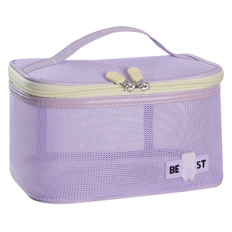 Portable Toiletry Bag Mesh Large Capacity Breathable Cosmetic Storage Bag