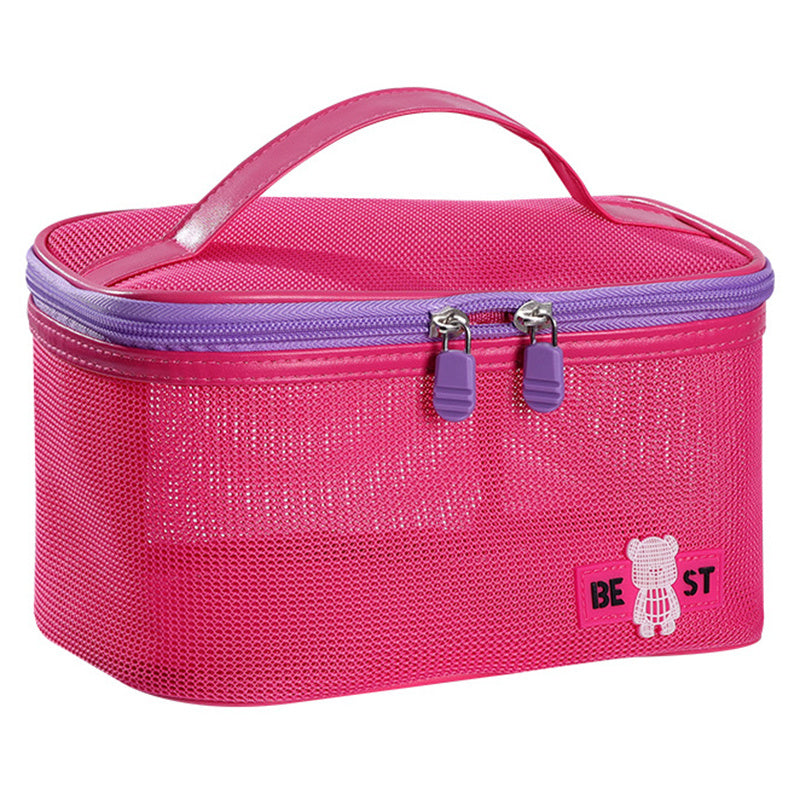 Portable Toiletry Bag Mesh Large Capacity Breathable Cosmetic Storage Bag