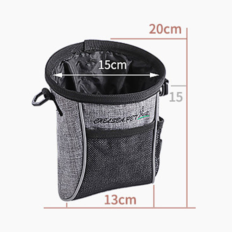 LDLC QS-058 Convenient Training Dog Treat Pouch Pet Waist Bag Drawstring Carries Pet Toys Food Poop Bag Pouch - Light Grey