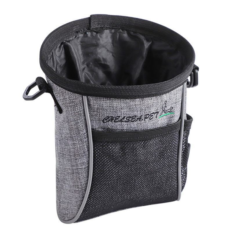 LDLC QS-058 Convenient Training Dog Treat Pouch Pet Waist Bag Drawstring Carries Pet Toys Food Poop Bag Pouch - Light Grey