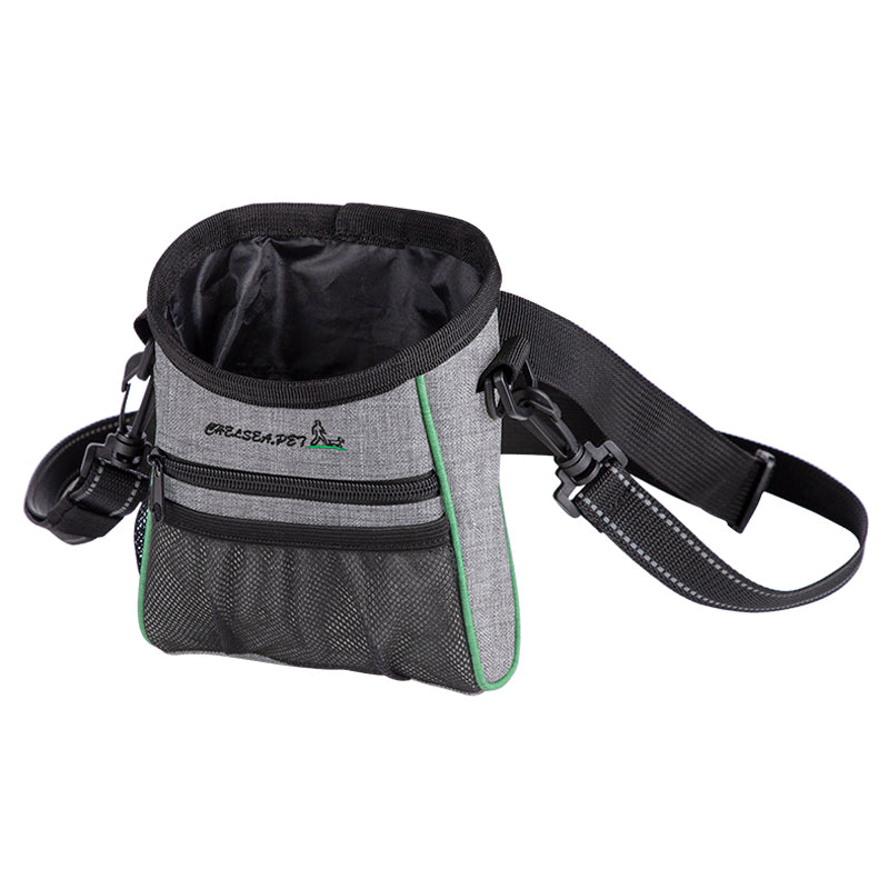 LDLC QS-059 Dog Treat Pouch Pet Hands-Free Training Waist Bag Drawstring Carries Pet Toys Food Poop Bag Pouch - Light Grey