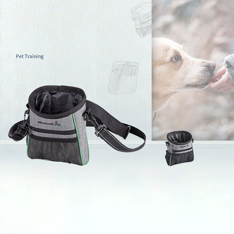 LDLC QS-059 Dog Treat Pouch Pet Hands-Free Training Waist Bag Drawstring Carries Pet Toys Food Poop Bag Pouch - Light Grey