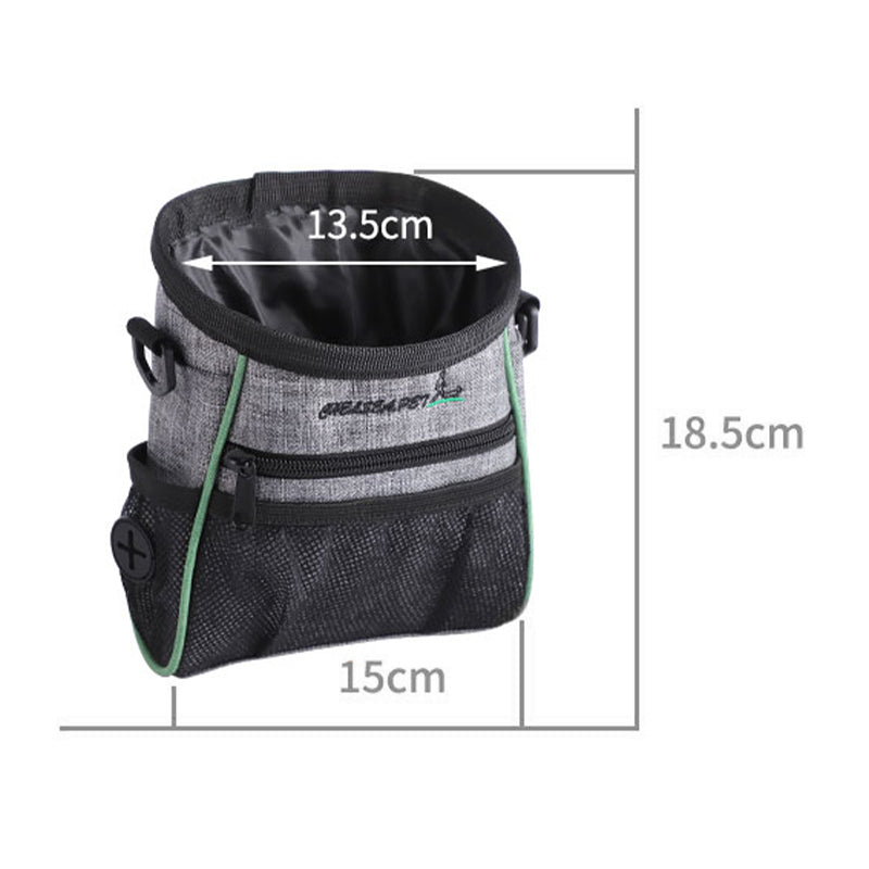 LDLC QS-059 Dog Treat Pouch Pet Hands-Free Training Waist Bag Drawstring Carries Pet Toys Food Poop Bag Pouch - Light Grey