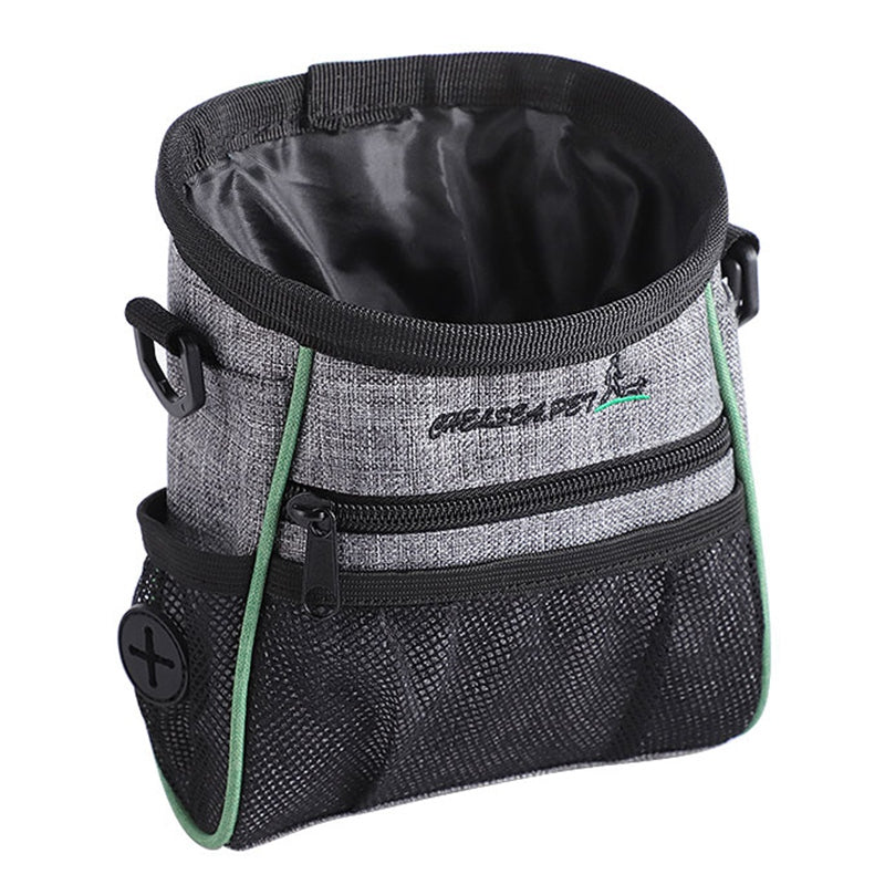 LDLC QS-059 Dog Treat Pouch Pet Hands-Free Training Waist Bag Drawstring Carries Pet Toys Food Poop Bag Pouch - Light Grey
