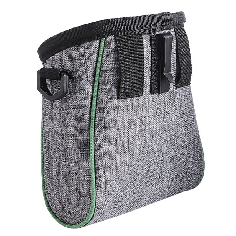 LDLC QS-059 Dog Treat Pouch Pet Hands-Free Training Waist Bag Drawstring Carries Pet Toys Food Poop Bag Pouch - Light Grey
