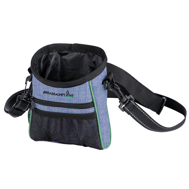 LDLC QS-059 Dog Treat Pouch Pet Hands-Free Training Waist Bag Drawstring Carries Pet Toys Food Poop Bag Pouch - Light Grey