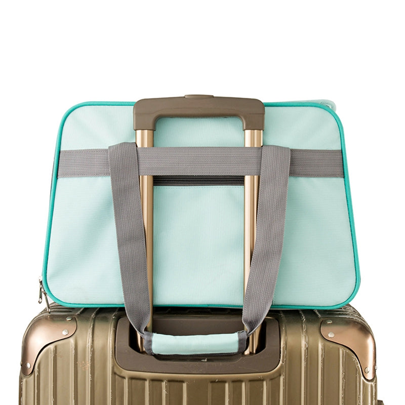 LDLC QS-064 Folding Pet Hand Bag Portable Dog Cat Shoulders Bag Breathable Pet Carrier Case for Traveling - Sky Blue
